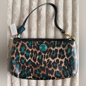 Coach Ocelot Green Animal Print MiniBag NWT